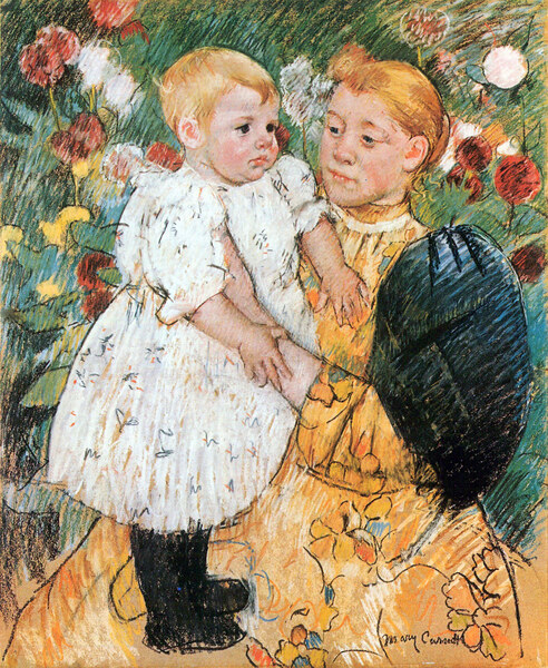 In the garden by Cassatt